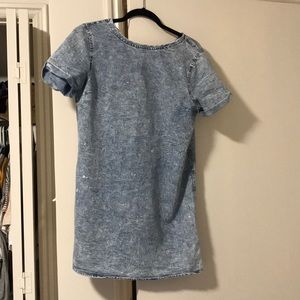Acid wash denim dress